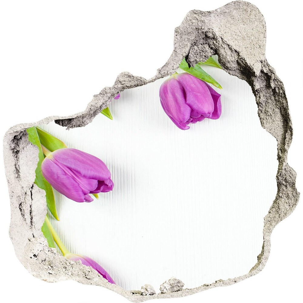 Autocollant à effet 3d trou Tulipes violettes grès