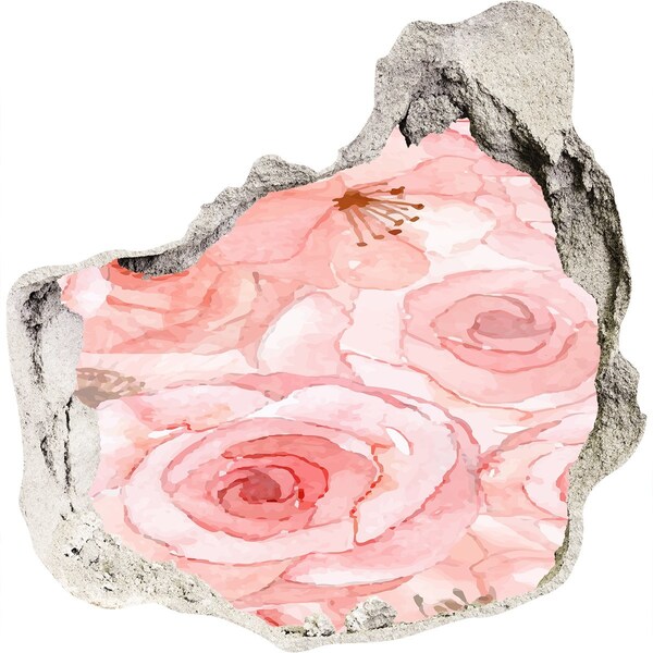 Autocollant mural trou Une fresque florale dans un trou dans le mur