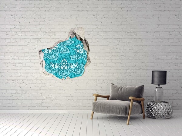 Autocollant mural trou Motif turquoise