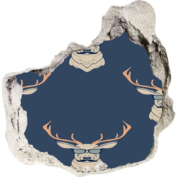 Sticker trou dans le mur Cerf avec des lunettes de soleil