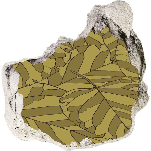 Sticker trou dans le mur Feuilles dans le béton