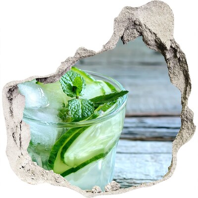 Autocollant à effet 3d trou Un cocktail rafraîchissant à la menthe