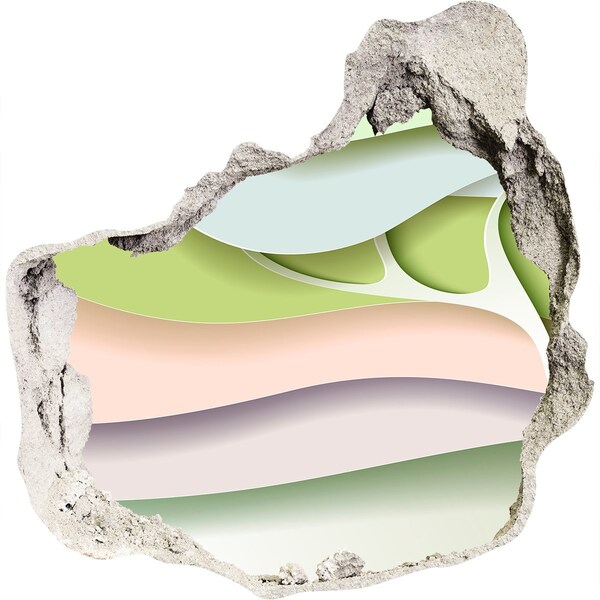 Sticker trou dans le mur Un mur en ruine surplombant le paysage