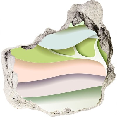 Sticker trou dans le mur Un mur en ruine surplombant le paysage