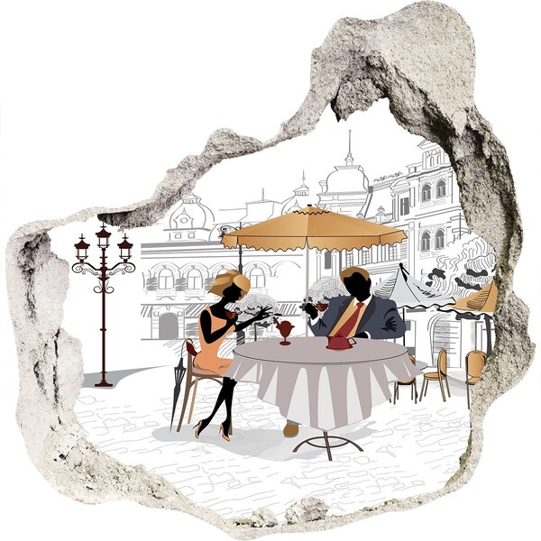 Autocollant à effet 3d trou Café de style européen