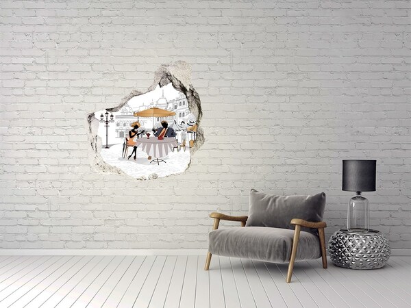 Autocollant à effet 3d trou Café de style européen