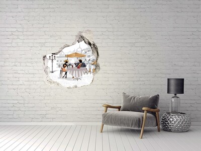 Autocollant à effet 3d trou Café de style européen