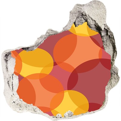 Autocollant à effet 3d trou Des cercles colorés sur un fond en béton