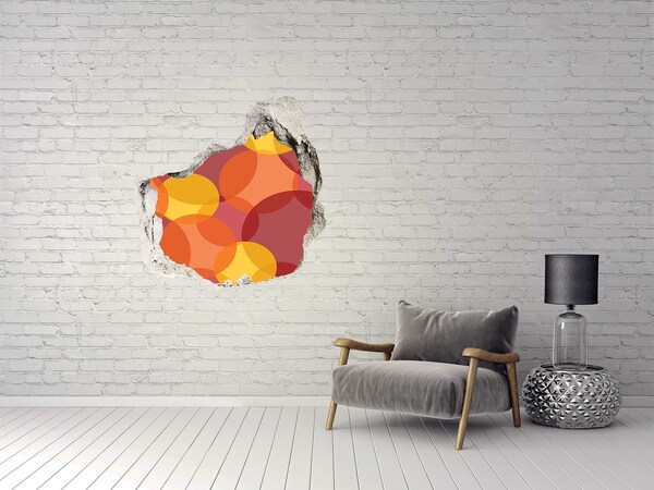 Autocollant à effet 3d trou Des cercles colorés sur un fond en béton