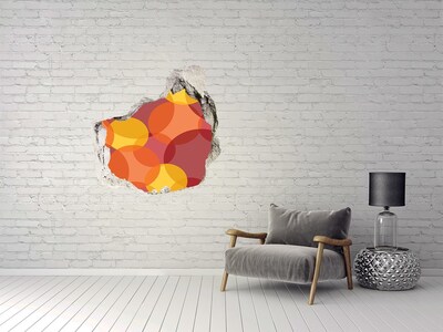 Autocollant à effet 3d trou Des cercles colorés sur un fond en béton