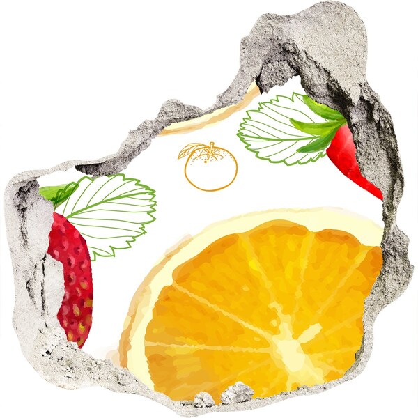 Autocollant mural trou Paradis fruité caché dans le mur