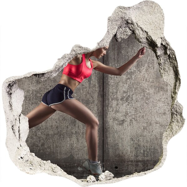Sticker trou dans le mur Coureur en action