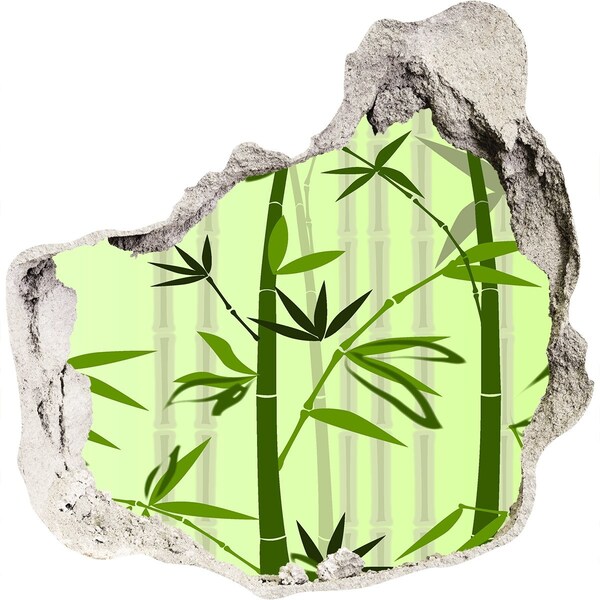 Sticker mural effet trou Forêt de bambous verts