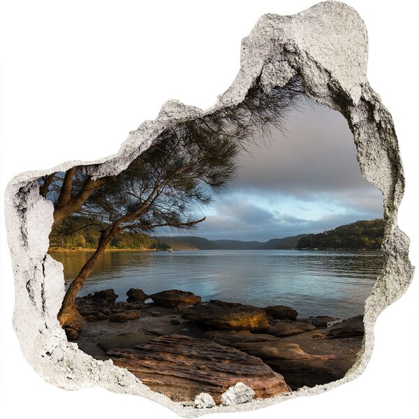 Autocollant mural trou La paix au bord de l'eau