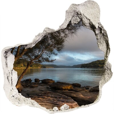 Autocollant mural trou La paix au bord de l'eau