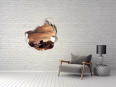 Autocollant mural trou Coin café avec chocolat