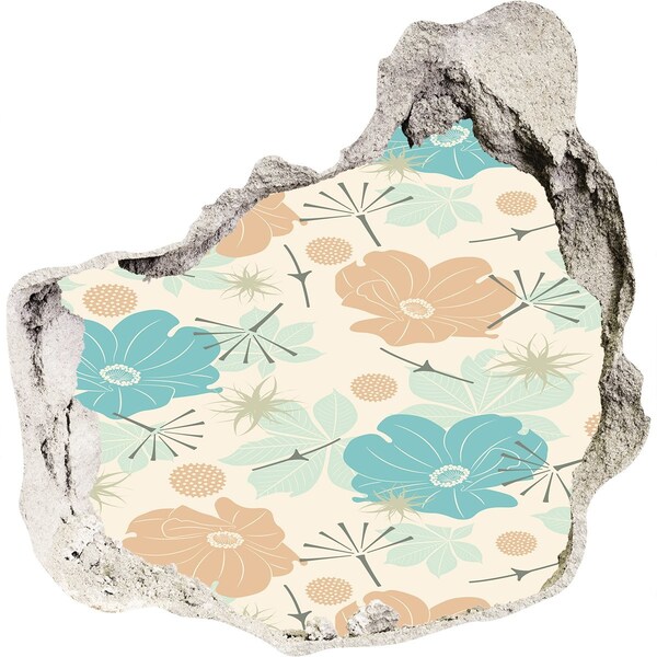 Autocollant à effet 3d trou Motif floral sur le mur