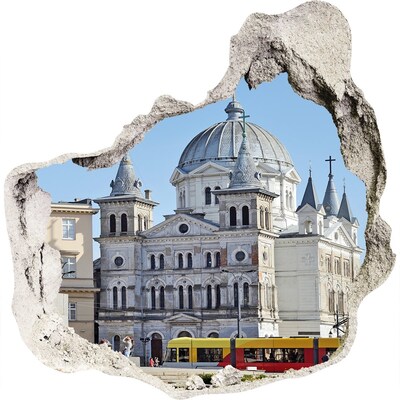 Autocollant à effet 3d trou La cathédrale historique de la ville