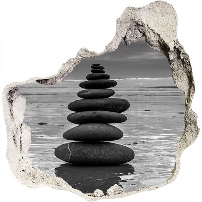 Sticker trou dans le mur Tours de pierre sur la plage