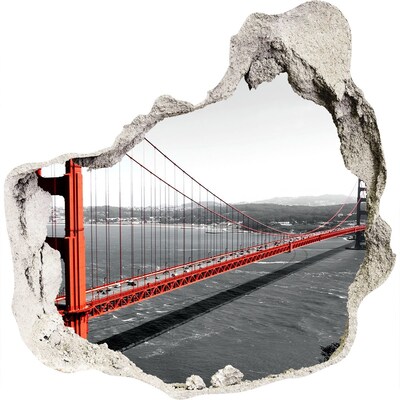 Autocollant à effet 3d trou Le pont du Golden Gate à San Francisco