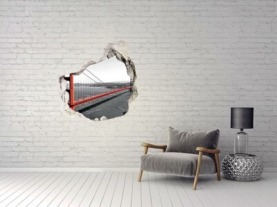 Autocollant à effet 3d trou Le pont du Golden Gate à San Francisco