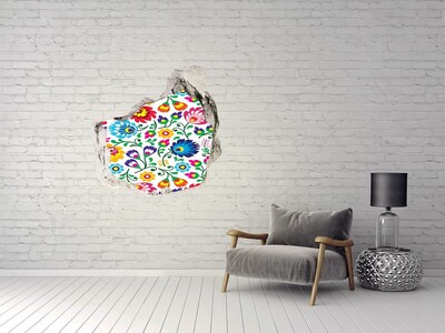 Sticker trou dans le mur Motif floral sur le mur