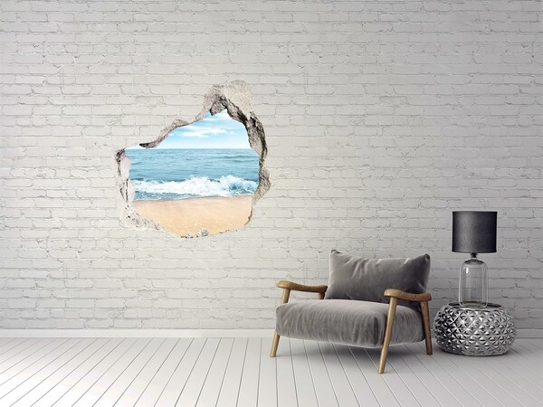 Sticker mural effet trou Vue sur la plage