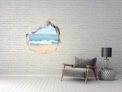 Sticker mural effet trou Vue sur la plage