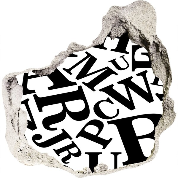 Sticker trou dans le mur Lettres brisées sur le mur