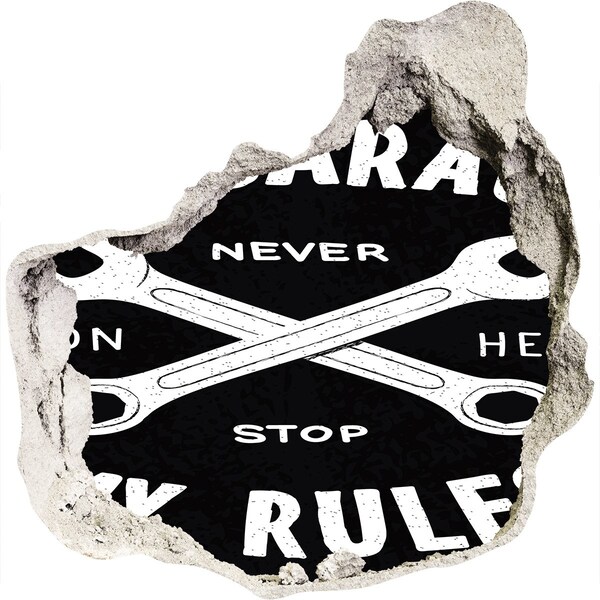 Sticker mural effet trou Atelier sur les règles