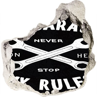 Sticker mural effet trou Atelier sur les règles