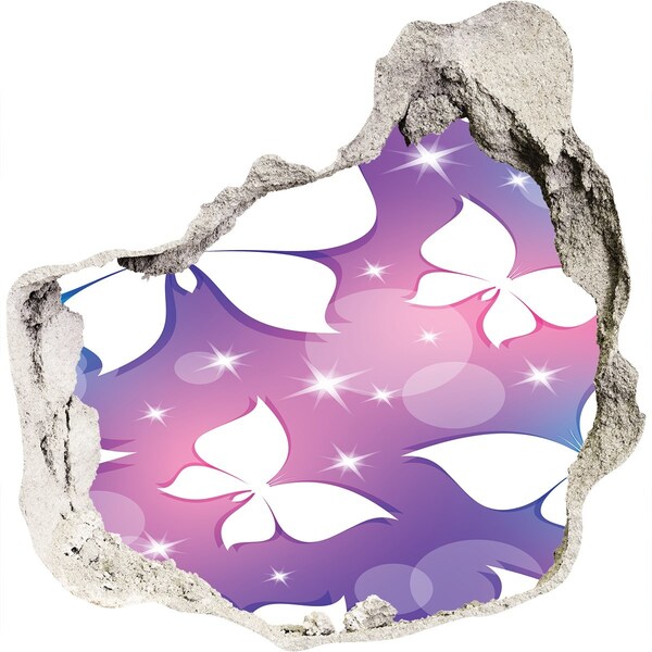 Sticker mural effet trou Un rêve floral aux tons roses