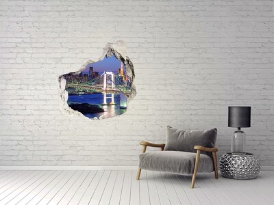 Sticker trou dans le mur Le pont de Tokyo la nuit