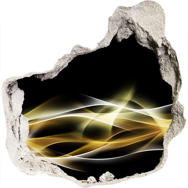 Sticker mural effet trou La fissure dorée dans le mur