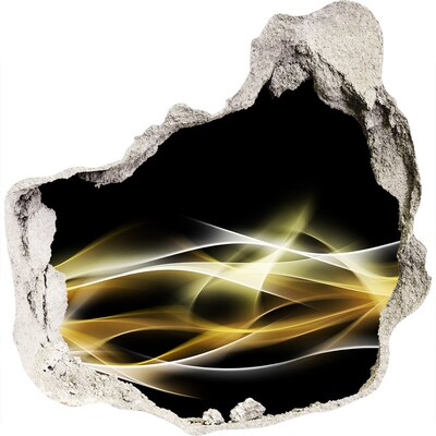 Sticker mural effet trou La fissure dorée dans le mur