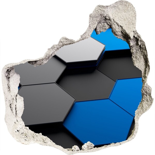 Autocollant à effet 3d trou Hexagones modernes dans le mur