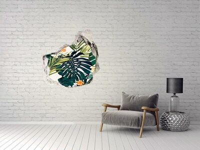 Sticker mural effet trou Un paradis tropical parmi les feuilles
