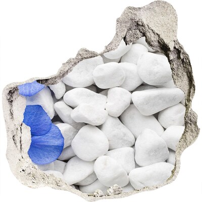 Autocollant mural trou Galets de plage avec une touche de bleu