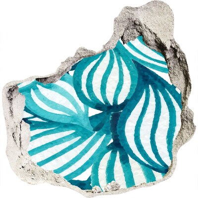 Autocollant mural trou Des feuilles tropicales dans un trou dans le mur