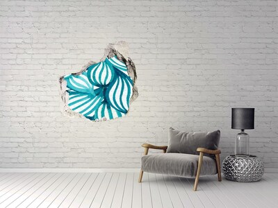 Autocollant mural trou Des feuilles tropicales dans un trou dans le mur