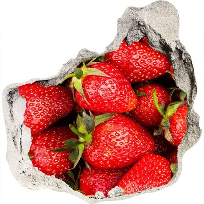 Sticker trou dans le mur Fraises sucrées dans du béton