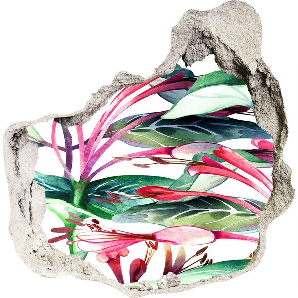 Sticker trou dans le mur Jardin fleuri derrière le mur