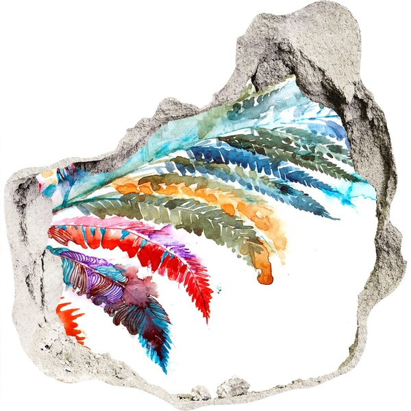 Sticker mural effet trou Une oasis tropicale en béton