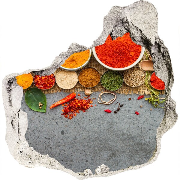 Sticker mural effet trou Une cuisine pleine d'épices