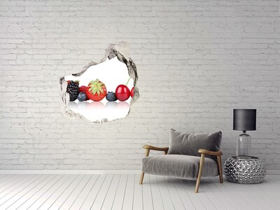 Sticker mural effet trou Des fruits dans un trou dans le mur