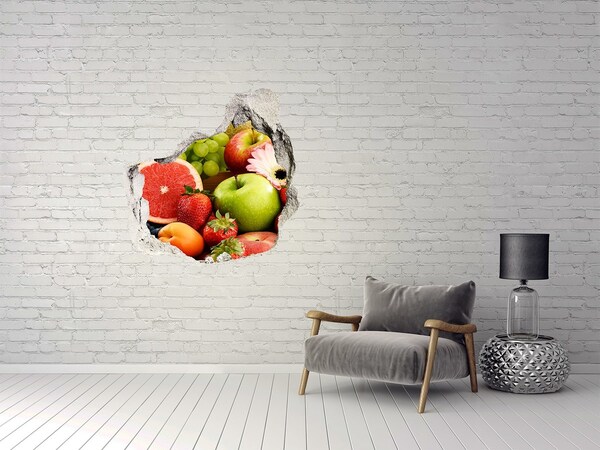 Sticker trou dans le mur Des fruits frais dans un trou dans le mur