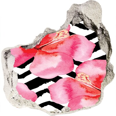 Sticker mural effet trou Trou à fleurs dans le mur