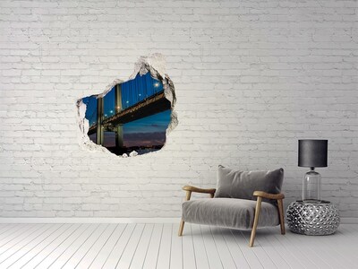 Sticker mural effet trou Le pont dans le paysage nocturne