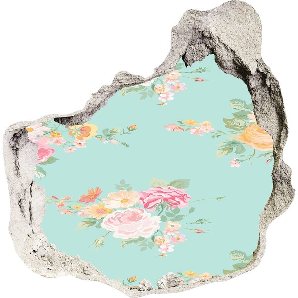 Autocollant à effet 3d trou Un paradis fleuri derrière le mur