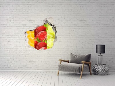 Autocollant mural trou Fruit coloré grès